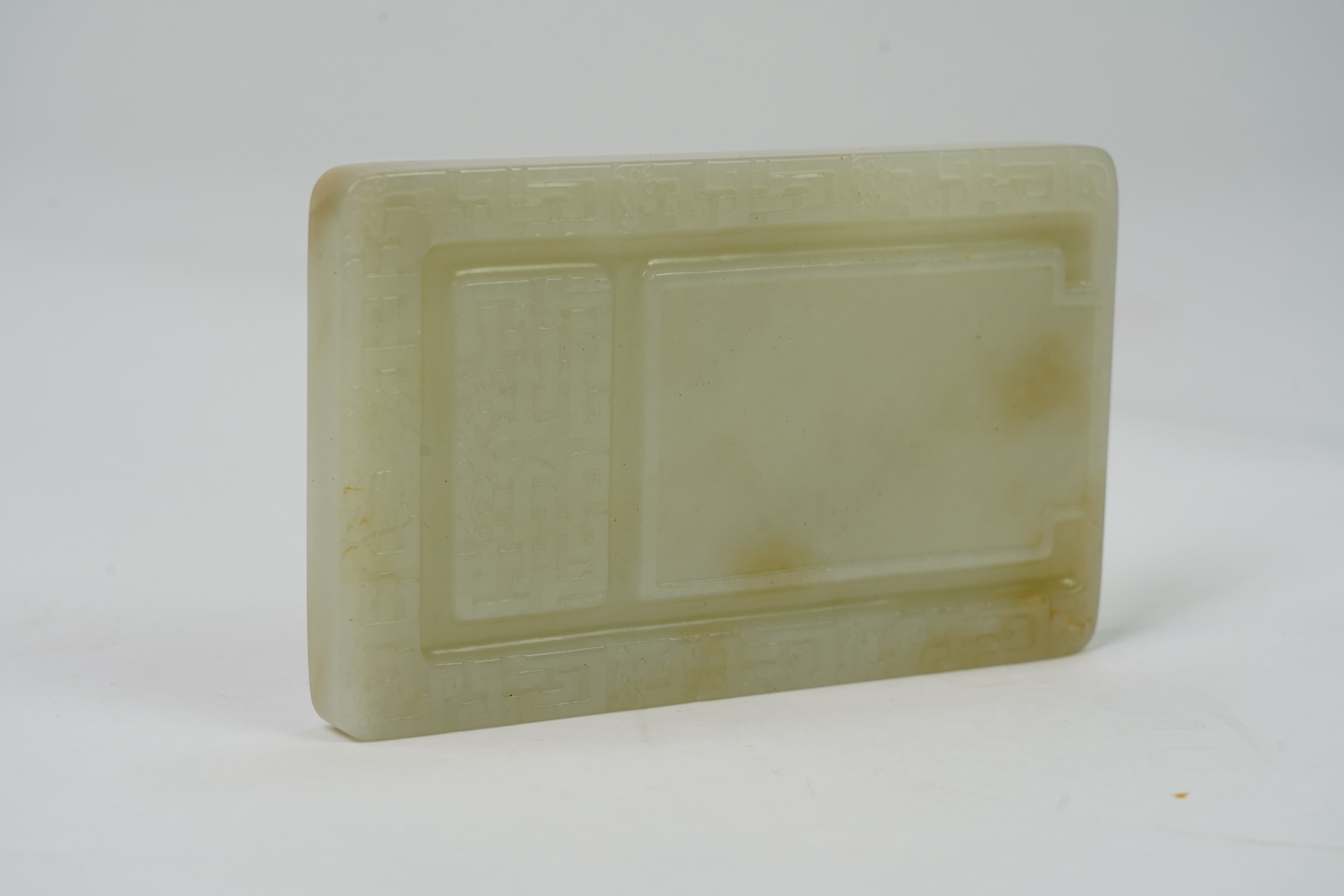 A Chinese archaistic jade rectangular ink-stone